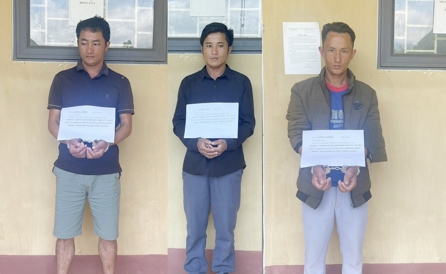 Lai Ch&acirc;u: Bắt 3 đối tượng chống người thi h&agrave;nh c&ocirc;ng vụ khiến 3 c&ocirc;ng an bị thương - Ảnh 2.