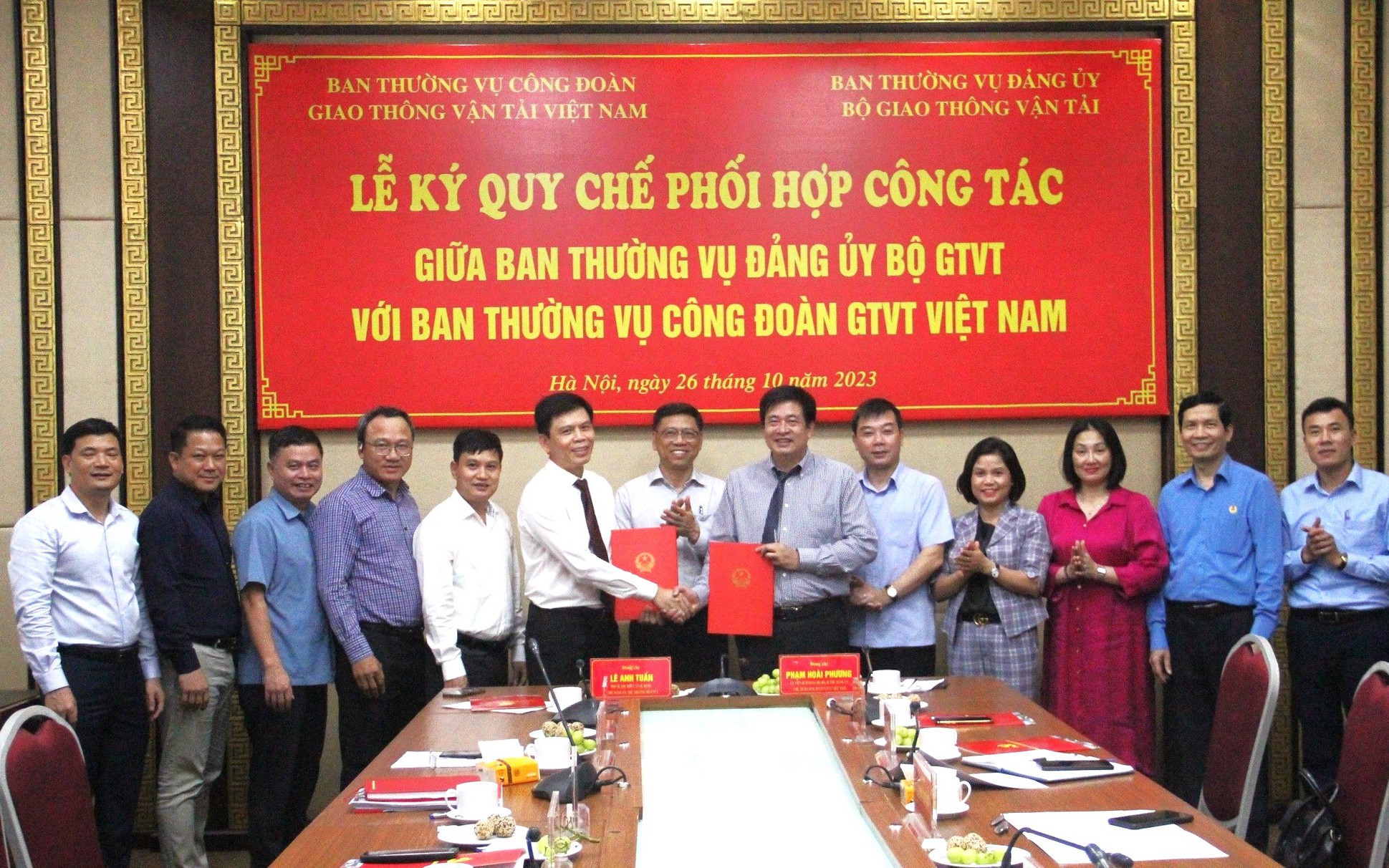 Tăng cường phối hợp c&ocirc;ng t&aacute;c giữa Đảng ủy Bộ GTVT v&agrave; C&ocirc;ng đo&agrave;n GTVT Việt Nam
