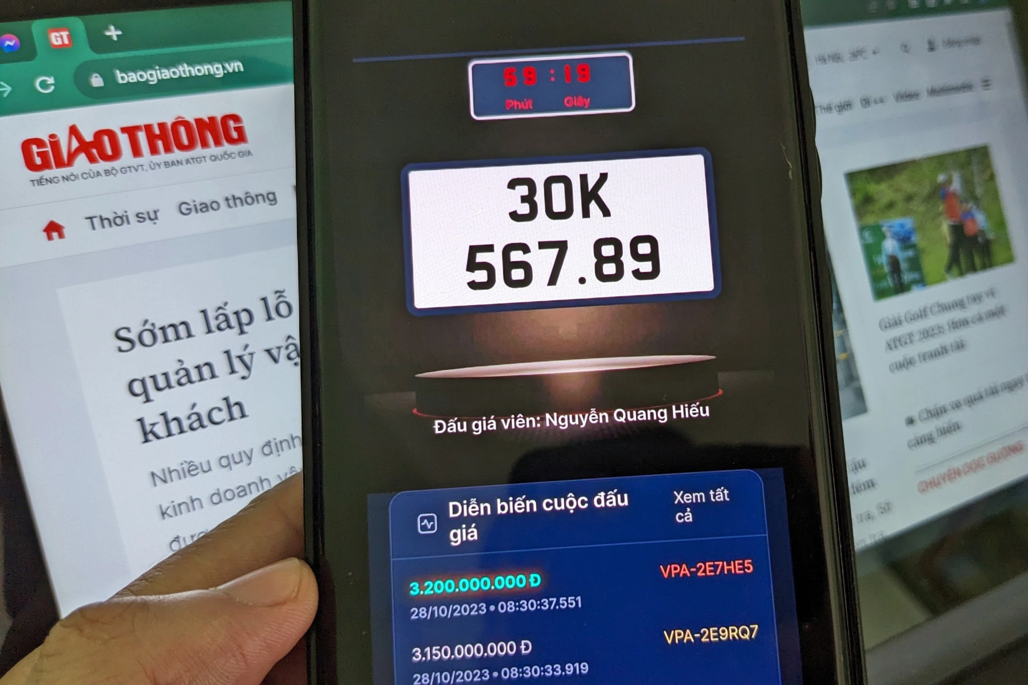 Biển số 30K-567.89 chốt gi&aacute; 16,570 tỷ đồng khi đấu gi&aacute; lại - Ảnh 1.