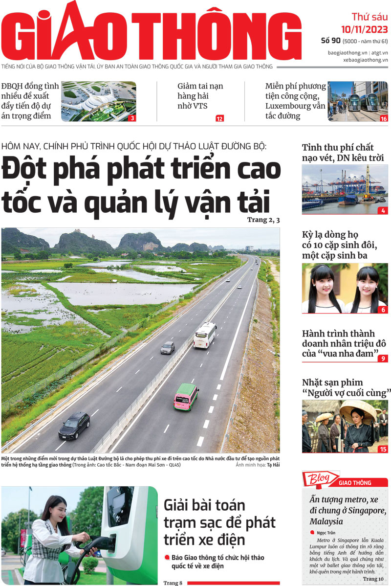 Tin mới nhất, hay nhất tr&ecirc;n B&aacute;o Giao th&ocirc;ng ng&agrave;y 10/11/2023 - Ảnh 1.