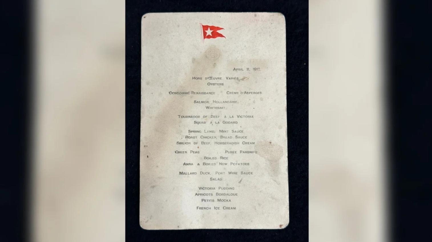 Thực đơn khoang hạng nhất t&agrave;u Titanic c&oacute; gi&aacute; trị hơn 2 tỷ đồng - Ảnh 1.