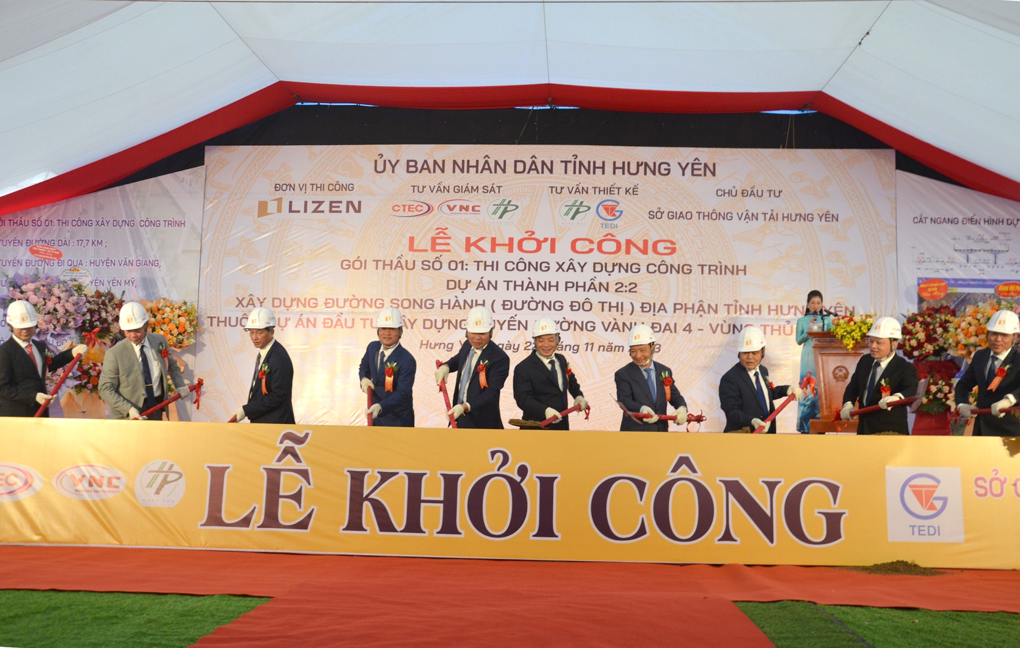 Hưng Y&ecirc;n: Khởi c&ocirc;ng g&oacute;i thầu 1.500 tỷ Dự &aacute;n đường song h&agrave;nh thuộc tuyến V&agrave;nh đai 4 - Ảnh 1.