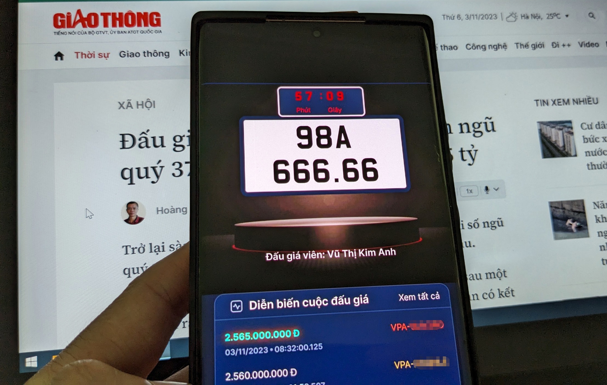 Biển số 98A-666.66 bất ngờ chốt hơn 3 tỷ đồng khi đấu giá lại - Ảnh 1. Biển số 98A-666.66 bất ngờ chốt hơn 3 tỷ đồng khi đấu giá lại - Ảnh 1.
