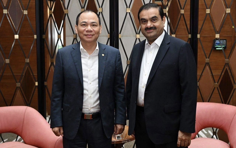 &Ocirc;ng Phạm Nhật Vượng b&agrave;n chuyện l&agrave;m ăn với tỷ ph&uacute; Ấn Độ