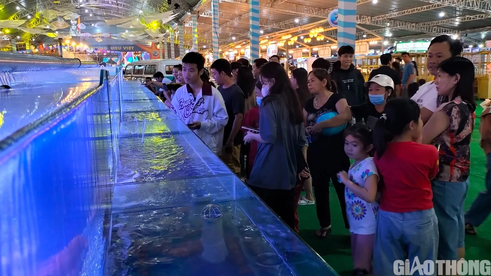 Du kh&aacute;ch th&iacute;ch th&uacute; tận thấy t&ocirc;m s&uacute; sống "khổng lồ" tại Festival T&ocirc;m C&agrave; Mau - Ảnh 7.