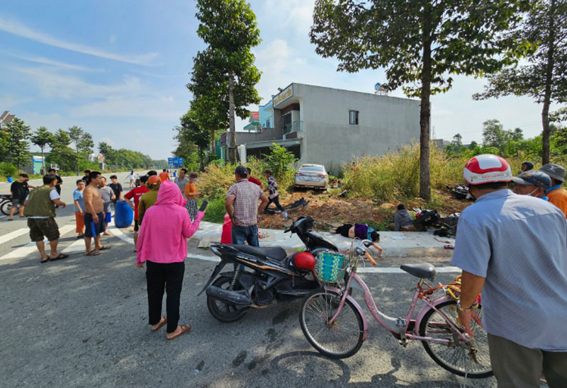 Hiện trường vụ tai nạn.