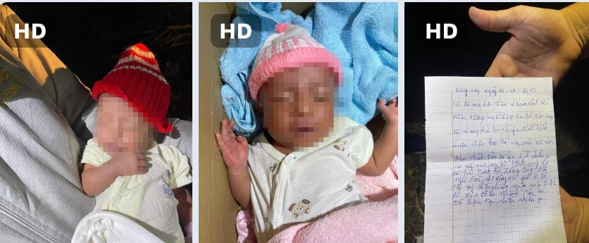 Phát hiện 2 trẻ sinh đôi bị bỏ ven đường đêm Noel - Ảnh 1. Phát hiện 2 trẻ sinh đôi bị bỏ ven đường đêm Noel - Ảnh 1.