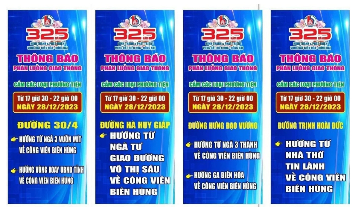 Đồng Nai: Cấm xe tr&ecirc;n nhiều tuyến đường nội &ocirc; để vui lễ 325 năm Bi&ecirc;n H&ograve;a - Ảnh 1.