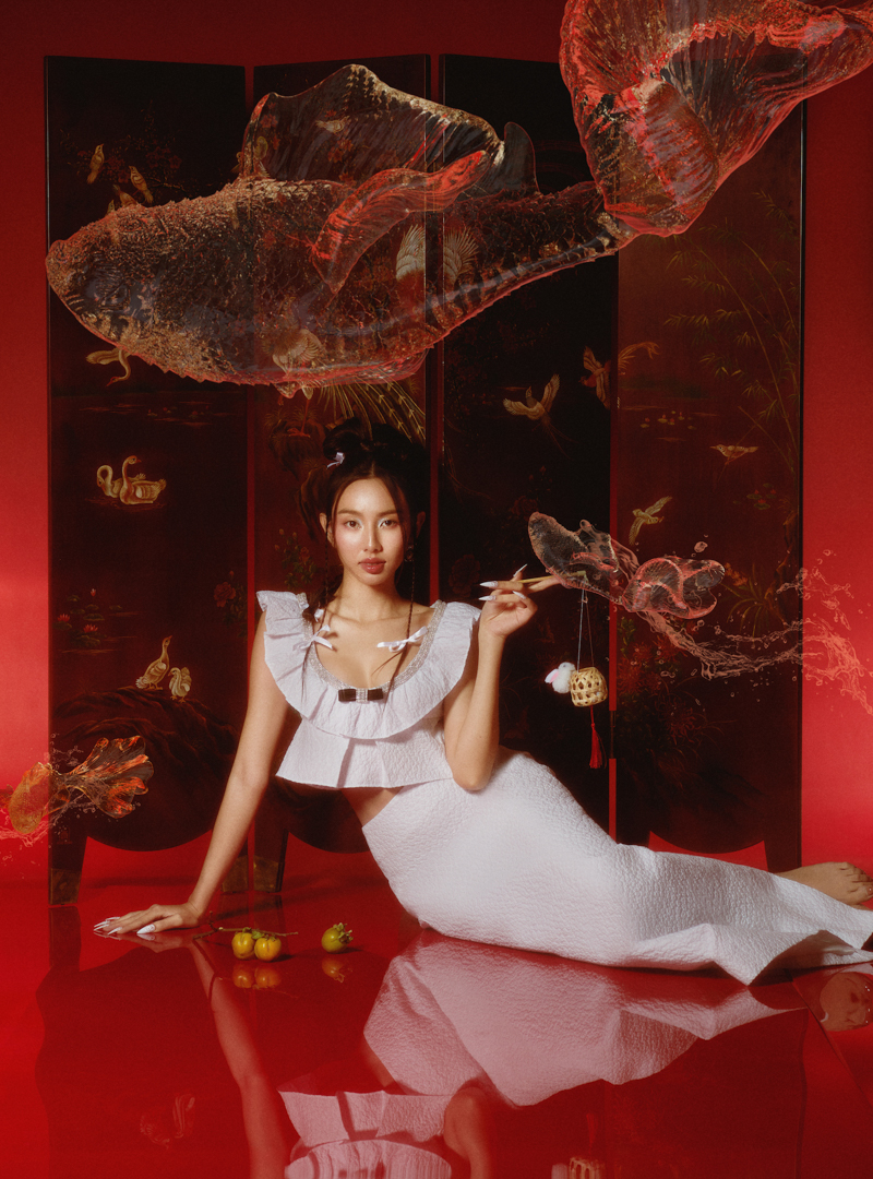 Hoa hậu Th&ugrave;y Ti&ecirc;n gợi cảm đ&oacute;n Tết Trung thu sớm - Ảnh 9.