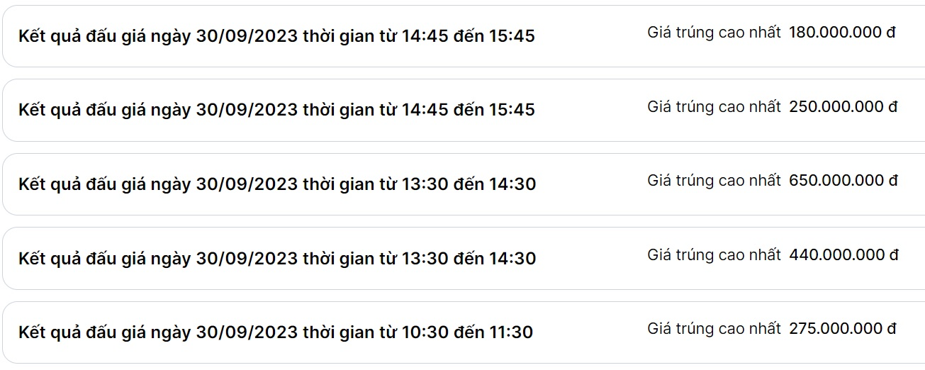 Đấu gi&aacute; biển số chiều 30/9: Th&ecirc;m loạt biển xe &ocirc; t&ocirc; chốt gi&aacute; bằng mức tiền cọc - Ảnh 1.