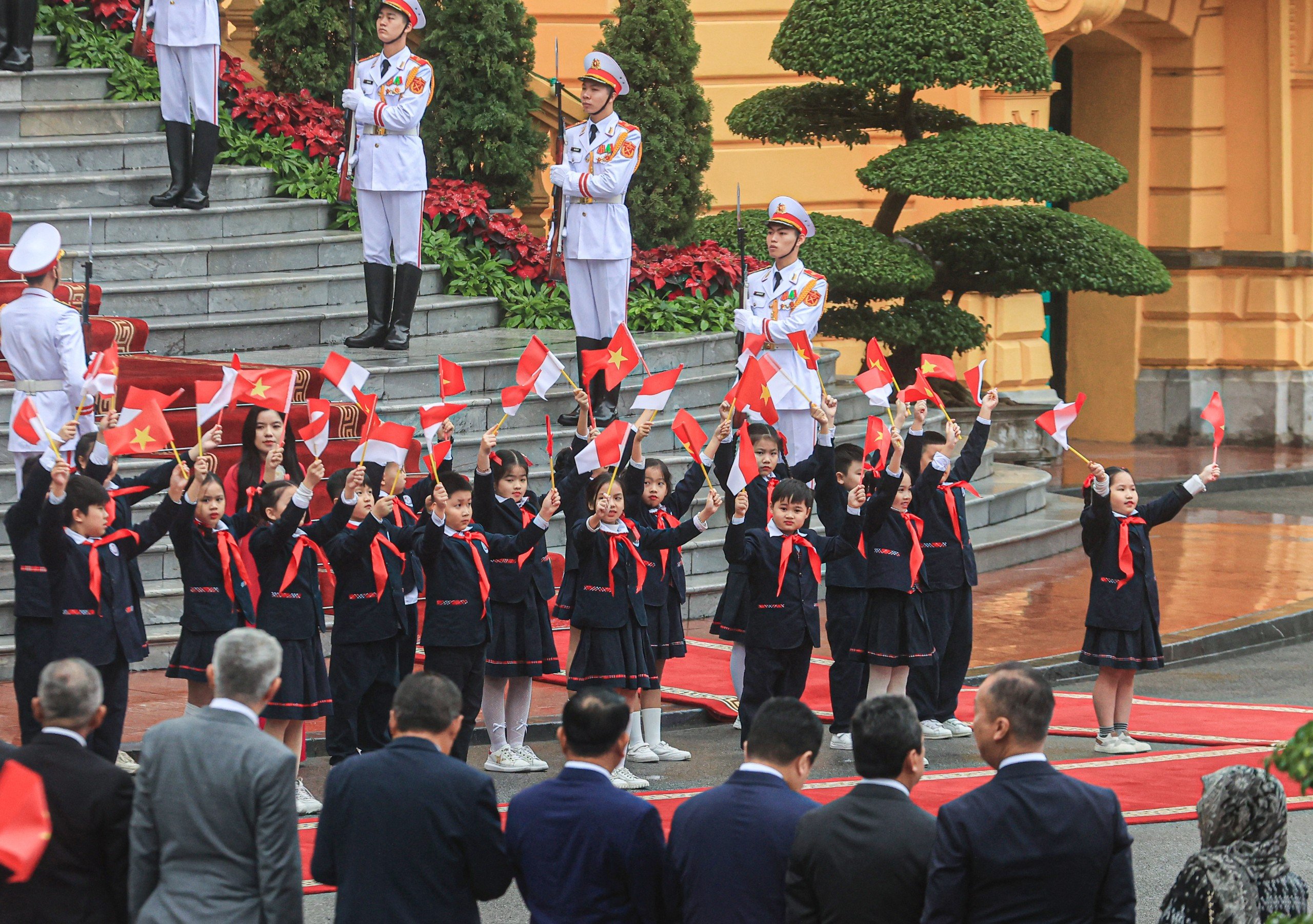 Chủ tịch nước chủ tr&igrave; lễ đ&oacute;n cấp cao nhất Tổng thống Indonesia- Ảnh 13.