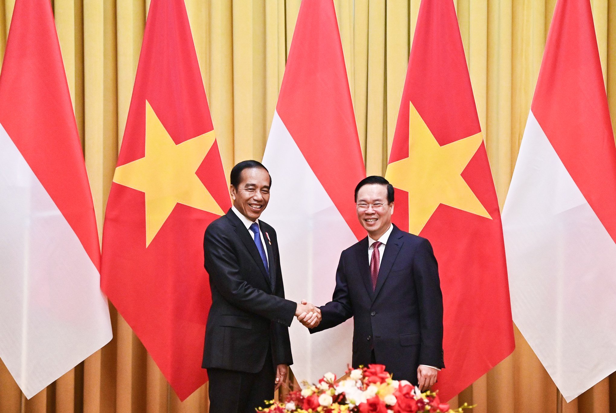 Chủ tịch nước chủ tr&igrave; lễ đ&oacute;n cấp cao nhất Tổng thống Indonesia- Ảnh 7.