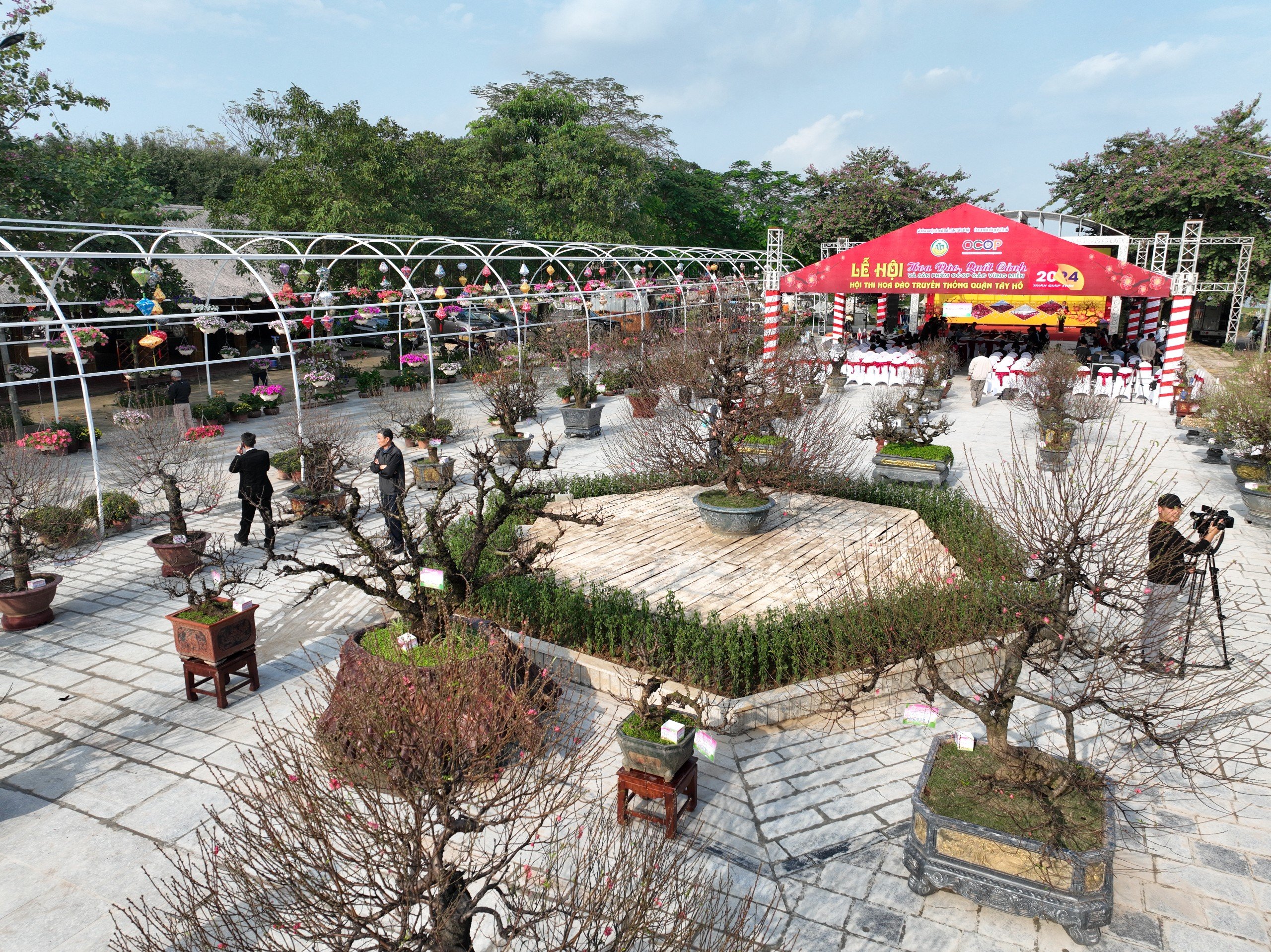 Du khách thích thú với hội thi hoa đào lần đầu tổ chức ở Thủ đô- Ảnh 2. Du khách thích thú với hội thi hoa đào lần đầu tổ chức ở Thủ đô- Ảnh 2.