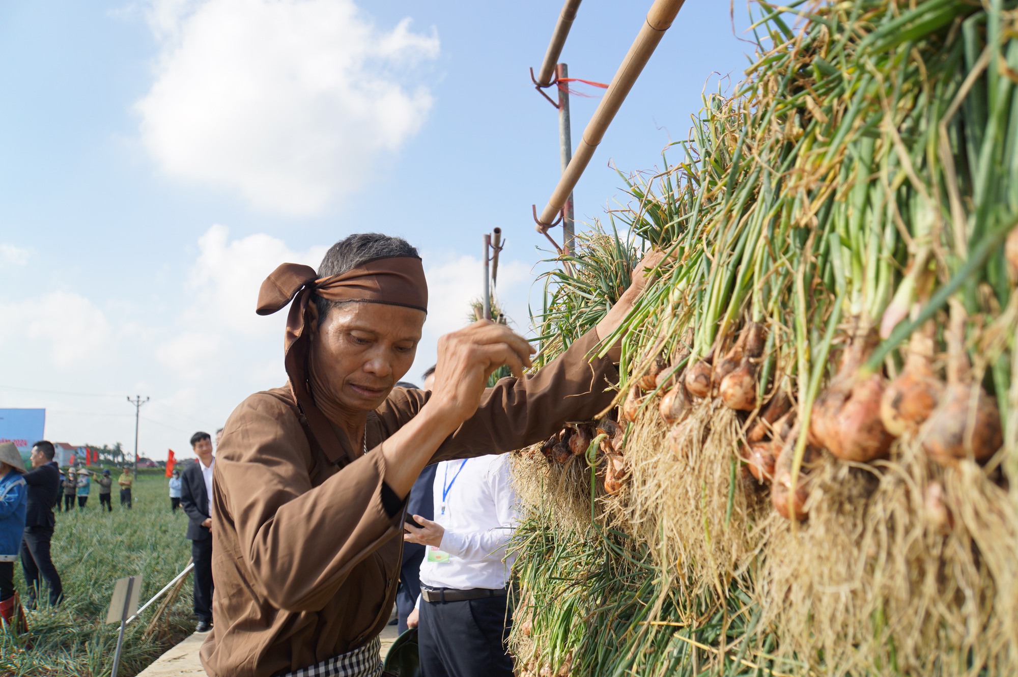Người dân hào hứng lần đầu trải nghiệm lễ hội thu hoạch hành, tỏi- Ảnh 5. Người dân hào hứng lần đầu trải nghiệm lễ hội thu hoạch hành, tỏi- Ảnh 5.