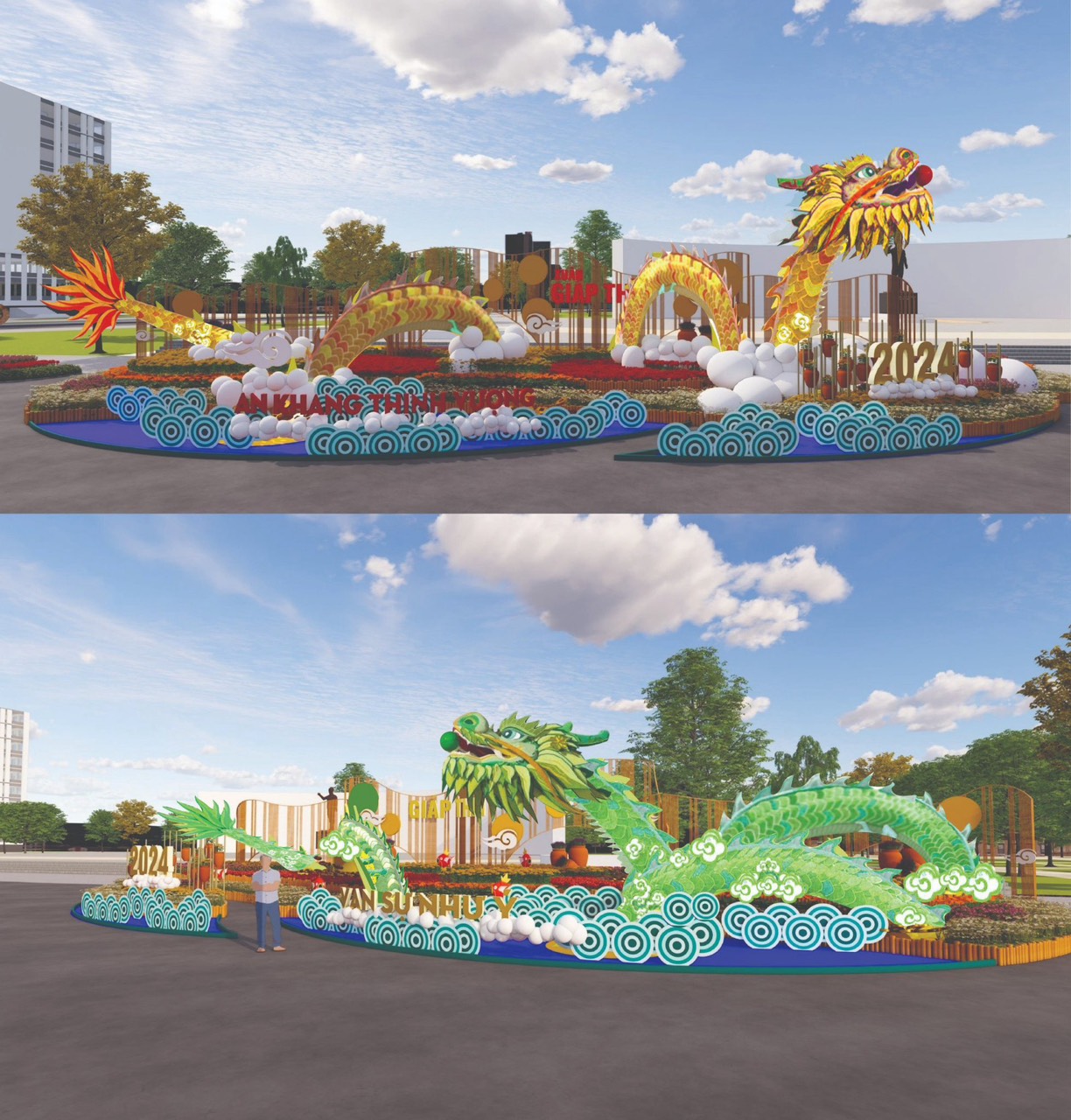 Linh vật rồng xanh độc đ&aacute;o chưa từng c&oacute; sẽ xuất hiện ở TP Pleiku- Ảnh 1.