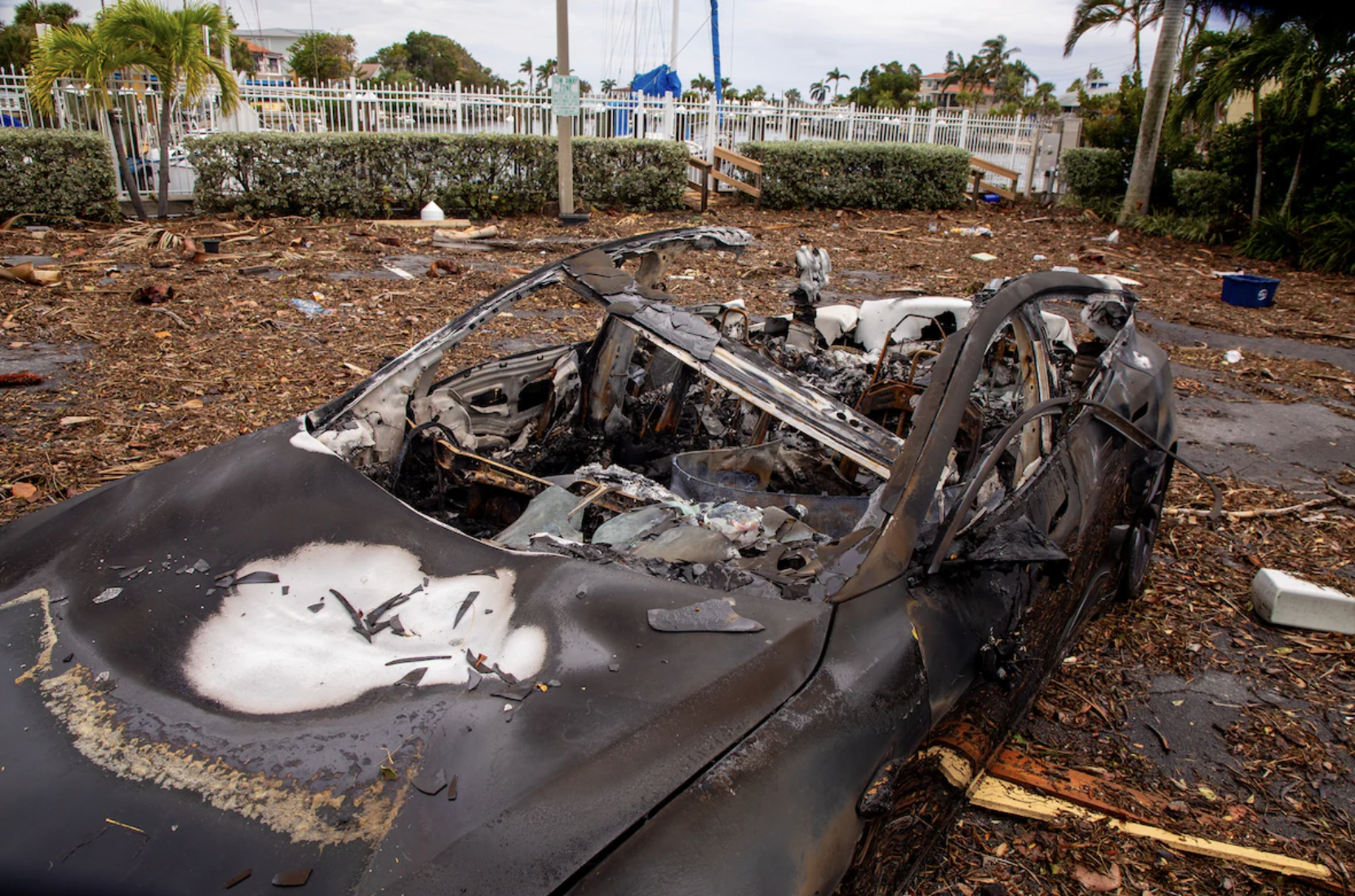 Mỹ cảnh b&aacute;o nguy cơ xe điện ngập nước mặn c&oacute; thể th&agrave;nh "bom hẹn giờ" sau b&atilde;o- Ảnh 1.