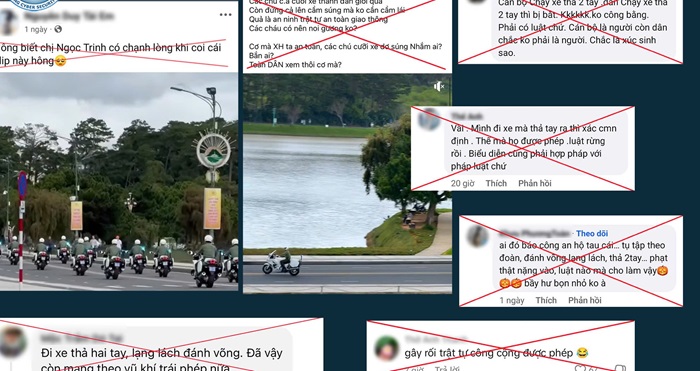 Triệu tập người đăng tin so sánh cảnh sát biểu diễn mô tô với người mẫu Ngọc Trinh- Ảnh 3. Triệu tập người đăng tin so sánh cảnh sát biểu diễn mô tô với người mẫu Ngọc Trinh- Ảnh 3.