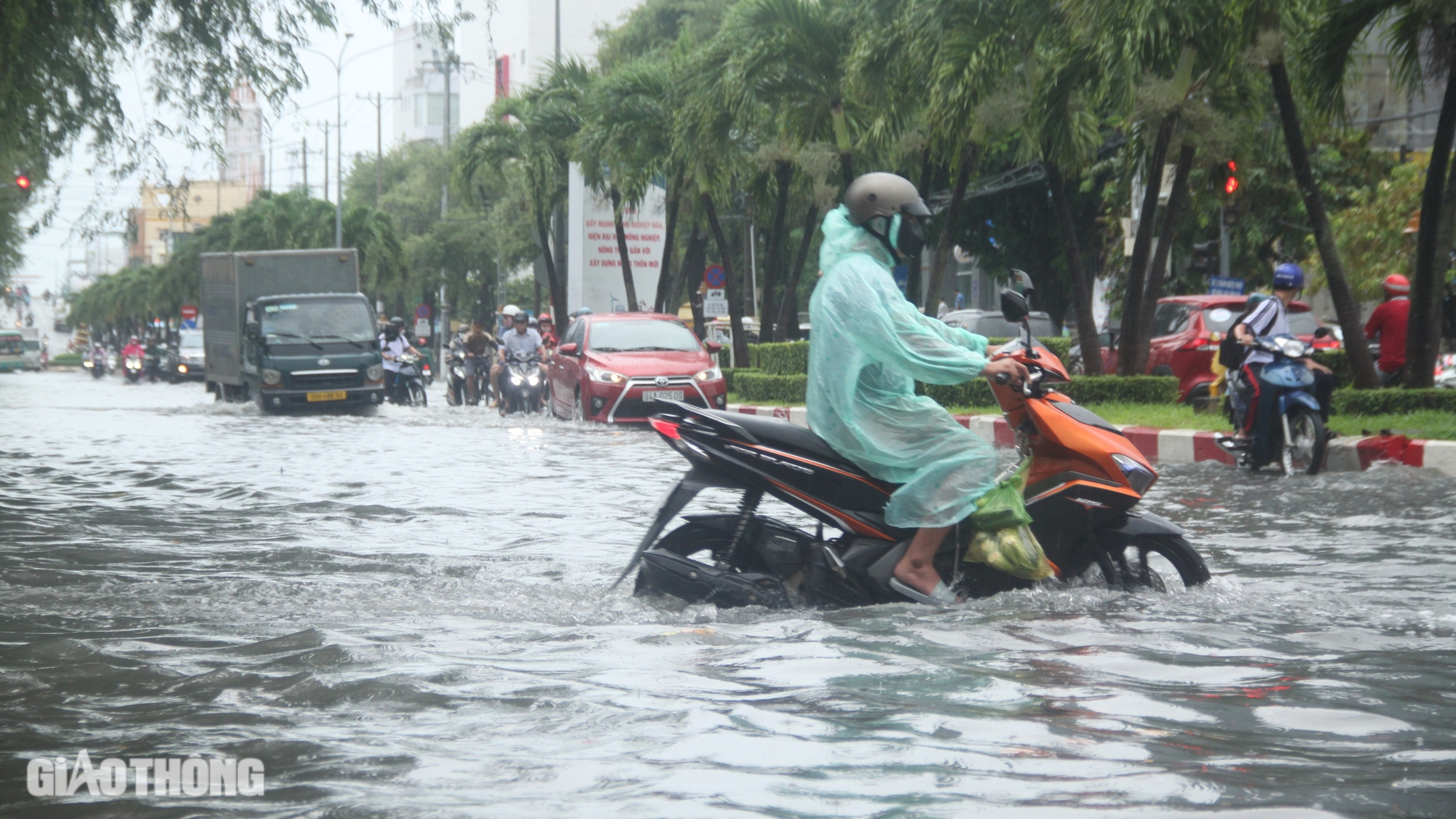 Mưa lớn k&eacute;o d&agrave;i, nhiều tuyến đường th&agrave;nh phố Bạc Li&ecirc;u ngập s&acirc;u- Ảnh 3.