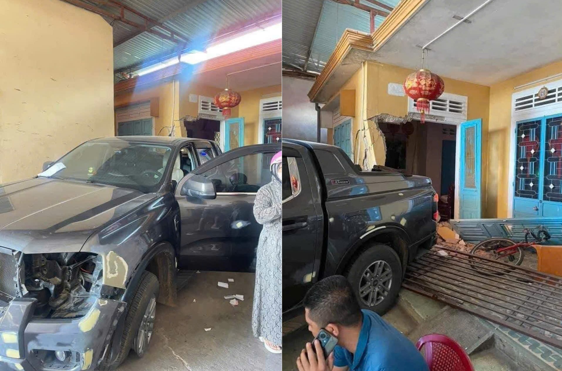 Quảng Trị: &Ocirc; t&ocirc; b&aacute;n tải l&ugrave;i v&agrave;o nh&agrave; d&acirc;n, 1 người tử vong- Ảnh 1.
