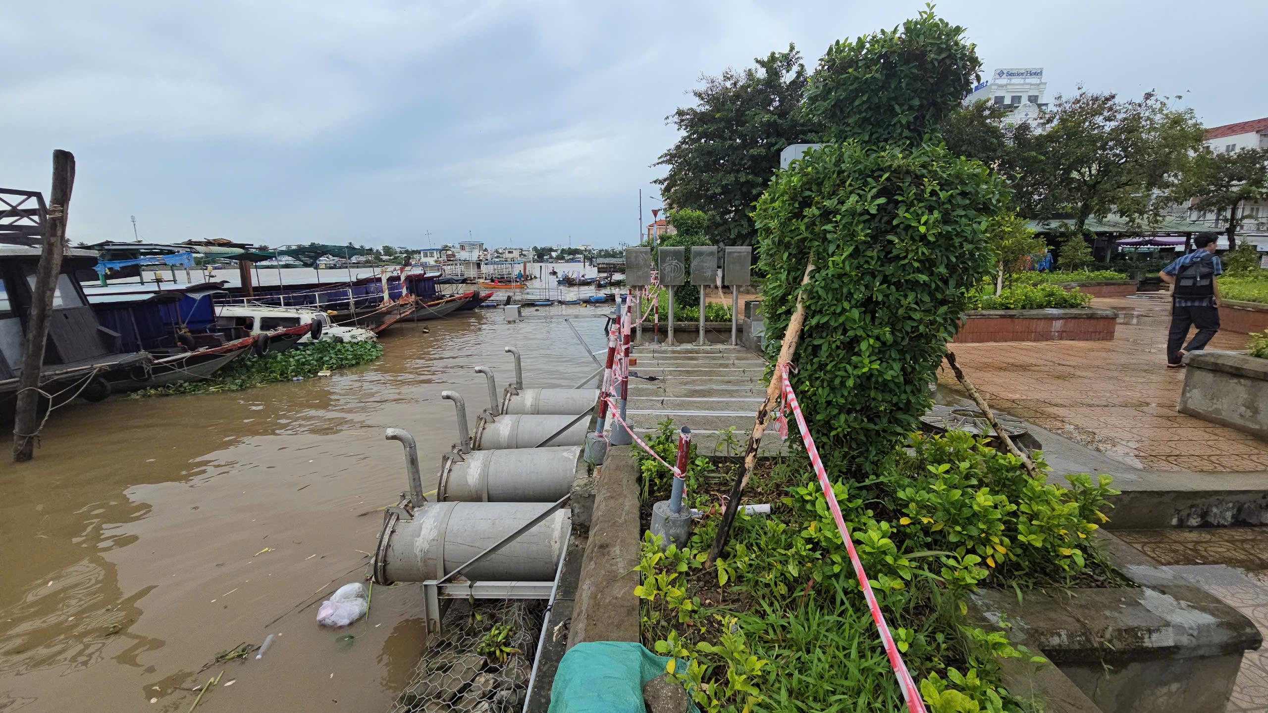 Cần Thơ: C&oacute; "l&aacute; chắn" ngh&igrave;n tỷ, bến Ninh Kiều vẫn ch&igrave;m trong nước- Ảnh 7.