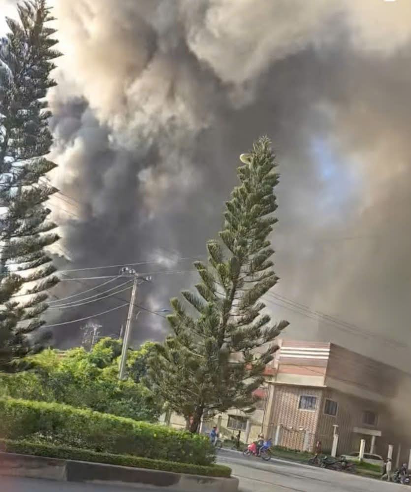 Long An: Ch&aacute;y ng&ugrave;n ngụt trong khu c&ocirc;ng nghiệp Ph&uacute;c Long- Ảnh 1.