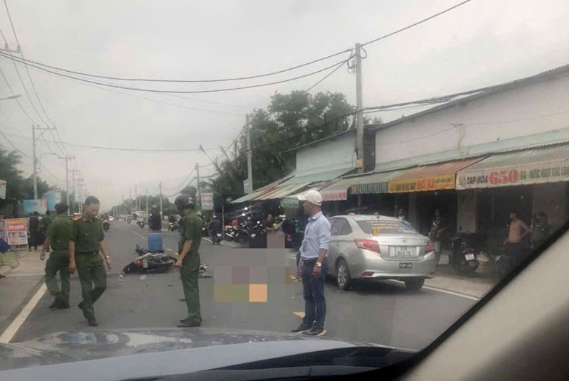 Hiện trường vụ tai nạn khiến một người tử vong tại chỗ.