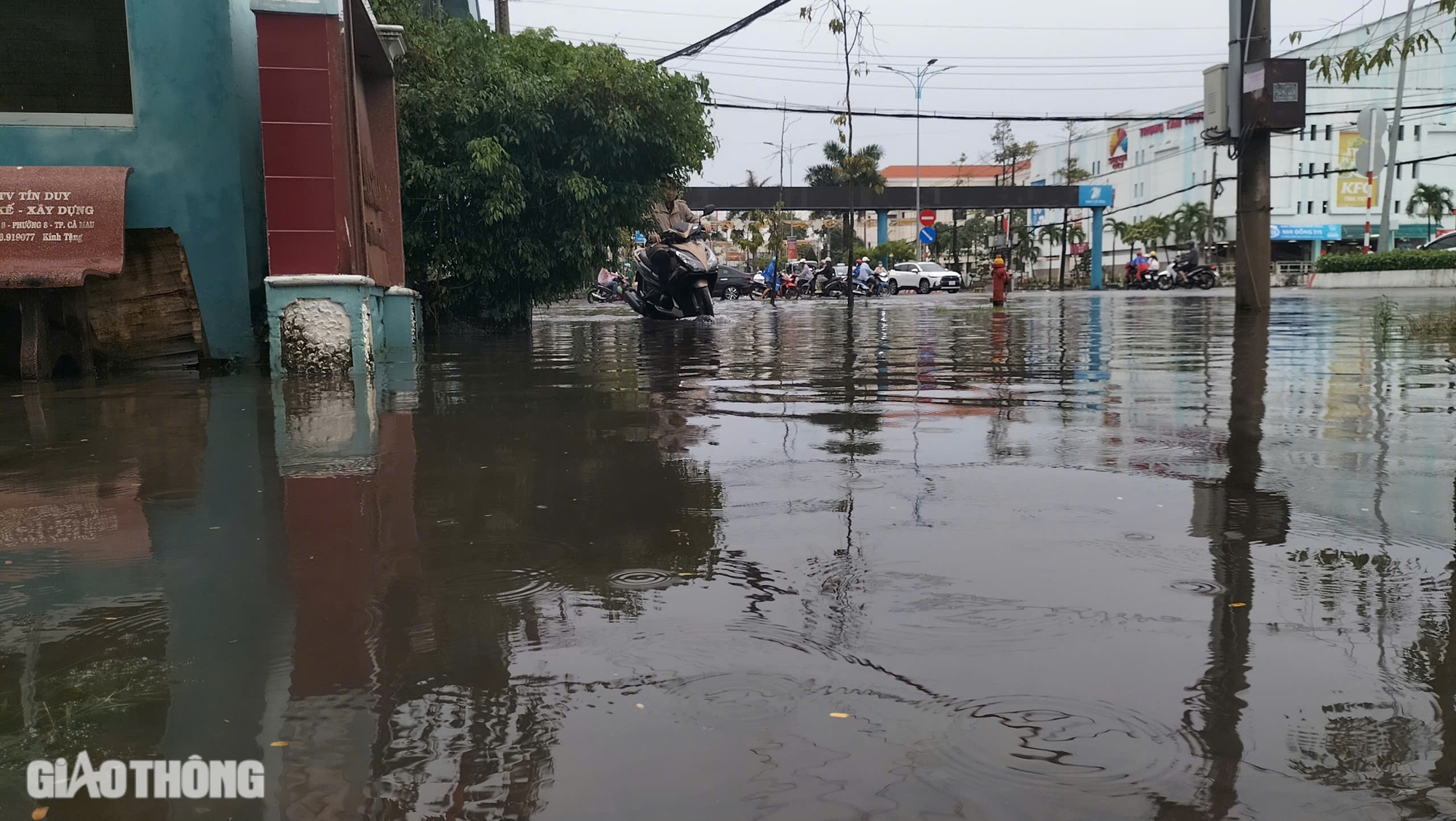 Mưa lớn hơn 1 tiếng, nội ô thành phố Cà Mau ngập sâu- Ảnh 3. Mưa lớn hơn 1 tiếng, nội ô thành phố Cà Mau ngập sâu- Ảnh 3.
