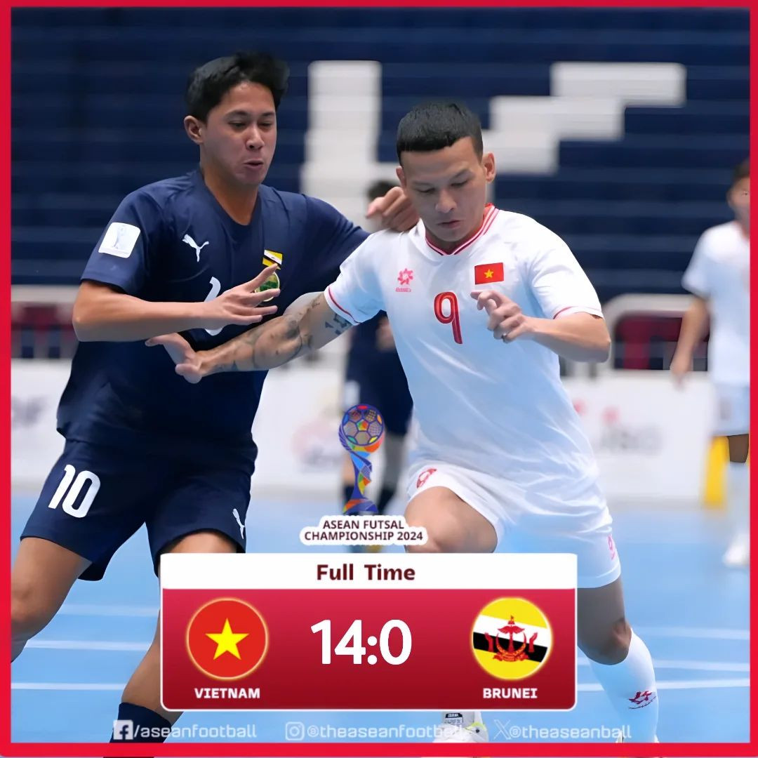 Futsal Đ&ocirc;ng Nam &Aacute; 2024: Hủy diệt Brunei, tuyển Việt Nam lấy v&eacute; v&agrave;o b&aacute;n kết - Ảnh 1.