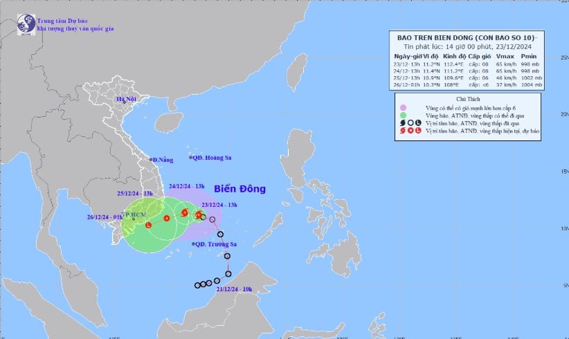 &Aacute;p thấp nhiệt đới mạnh l&ecirc;n th&agrave;nh b&atilde;o số 10, Trung Bộ v&agrave; Nam Bộ mưa lớn- Ảnh 1.