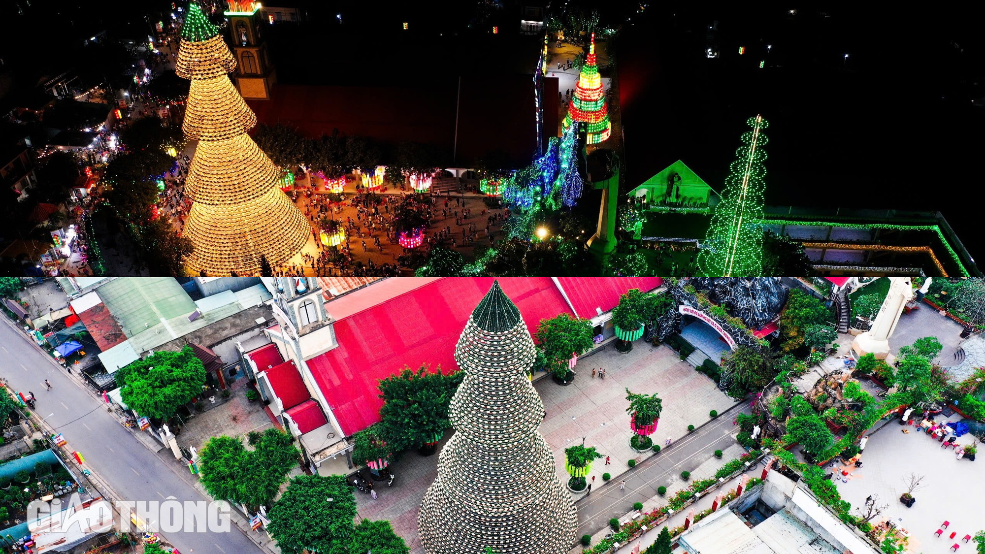 Rực rỡ ánh đèn Giáng sinh cùng cây thông kết từ gần 4.000 nón lá ở xóm đạo Đồng Nai- Ảnh 7. Rực rỡ ánh đèn Giáng sinh cùng cây thông kết từ gần 4.000 nón lá ở xóm đạo Đồng Nai- Ảnh 7.