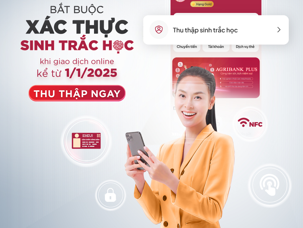 Từ 1/1/2025, chưa x&aacute;c thực sinh trắc học bị dừng nhiều dịch vụ ng&acirc;n h&agrave;ng- Ảnh 1.