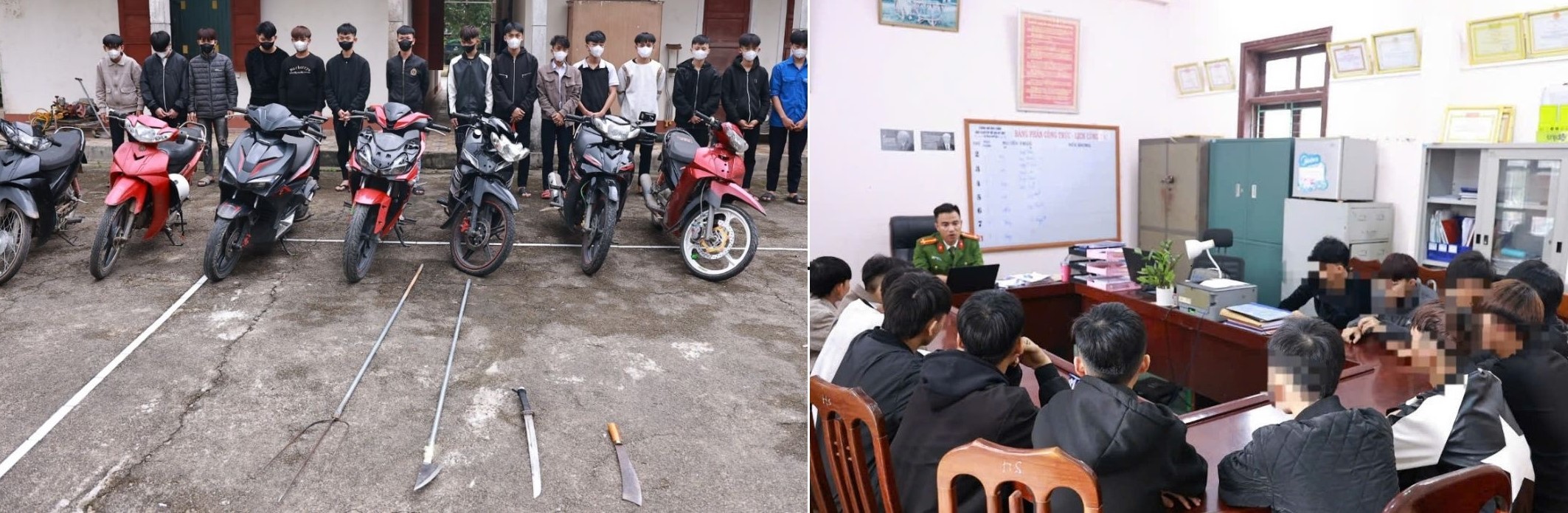 Xử l&yacute; nh&oacute;m đối tượng mang theo hung kh&iacute;, chạy xe d&agrave;n h&agrave;ng ngang tr&ecirc;n đường- Ảnh 1.
