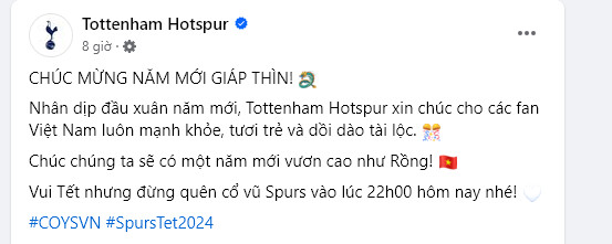 Loạt CLB ch&acirc;u &Acirc;u ch&uacute;c mừng năm mới người h&acirc;m mộ Việt Nam- Ảnh 2.