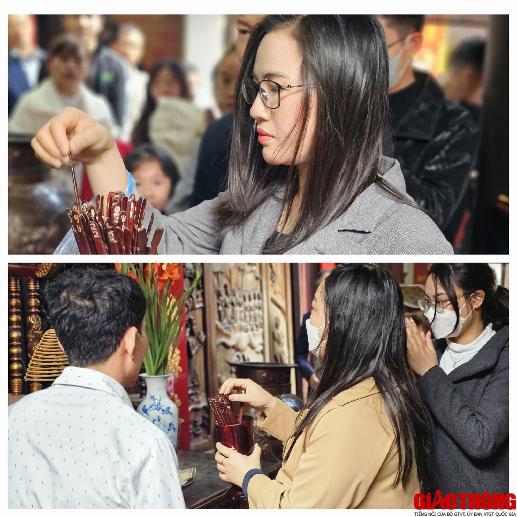 Đền Trần đ&ocirc;ng k&iacute;n kh&aacute;ch d&acirc;ng hương, xin lộc đầu năm - Ảnh 8.