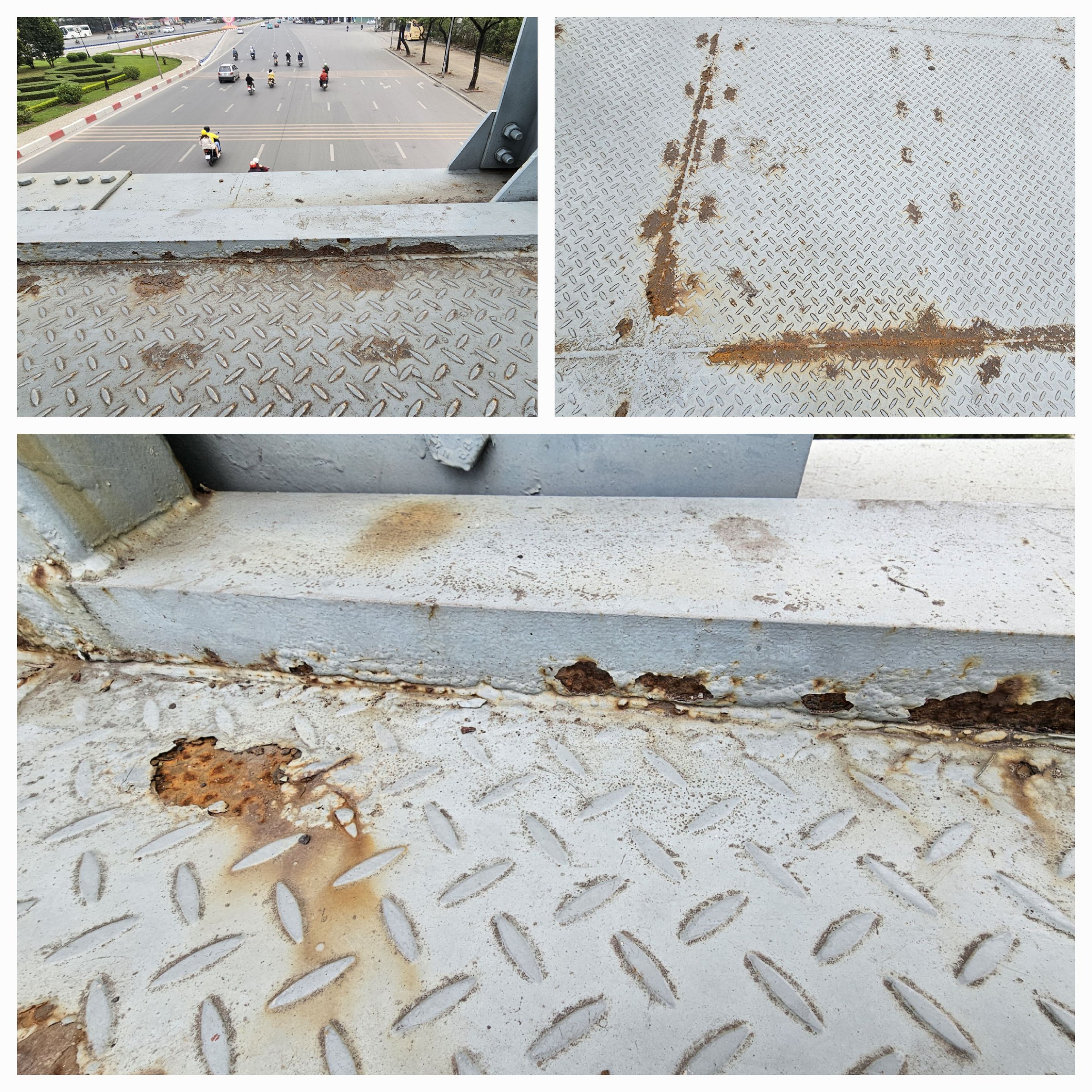 Cận cảnh cầu vượt bộ h&agrave;nh bị 