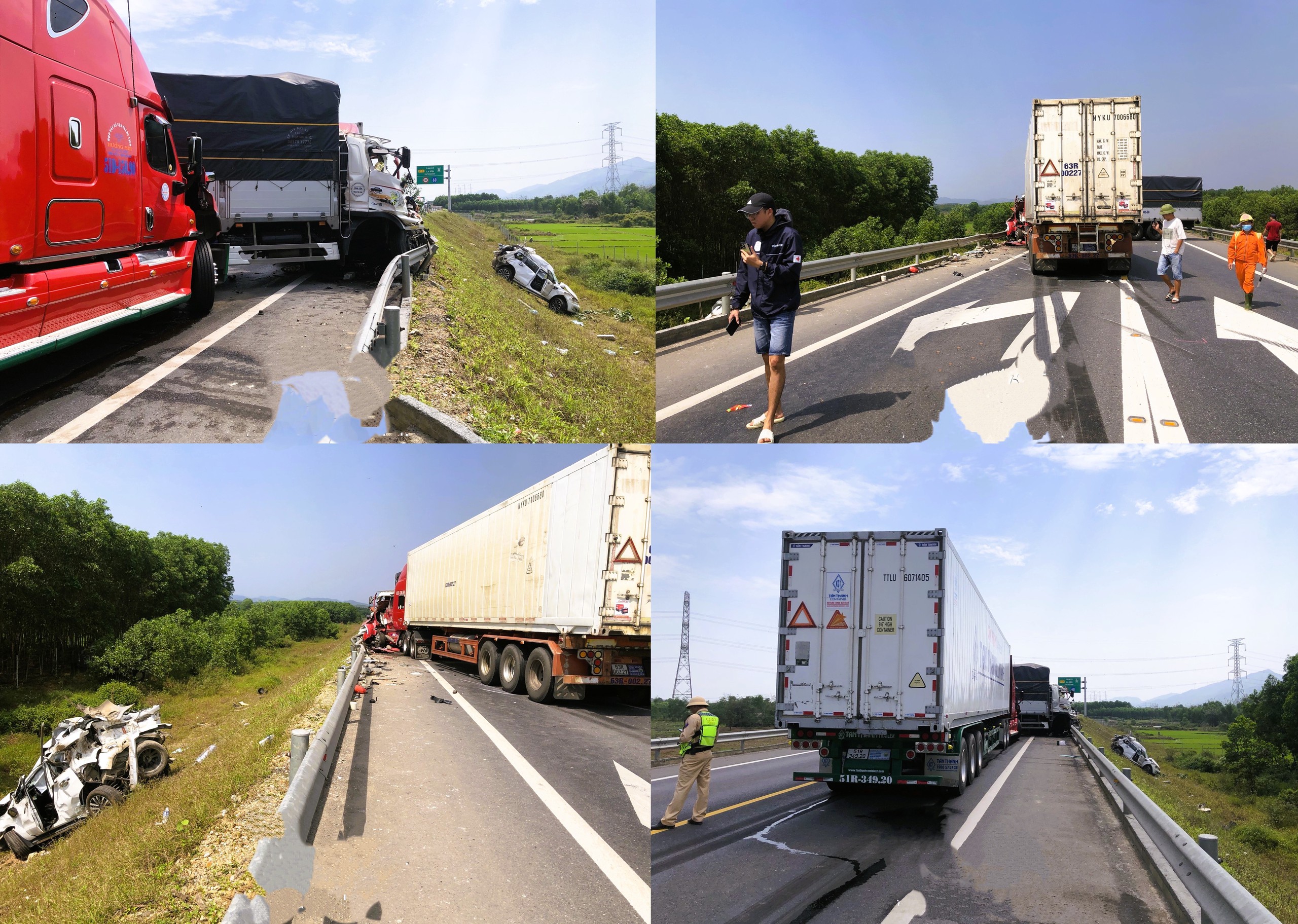 Hiện trường vụ tai nạn liên hoàn trên cao tốc Cam Lộ - La Sơn- Ảnh 8. Hiện trường vụ tai nạn liên hoàn trên cao tốc Cam Lộ - La Sơn- Ảnh 8.
