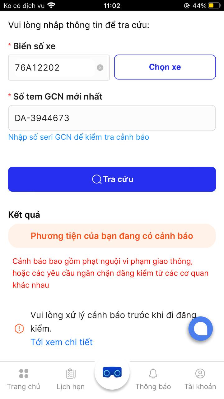 Tự động cảnh b&aacute;o phạt nguội tr&ecirc;n ứng dụng đặt lịch đăng kiểm- Ảnh 2.