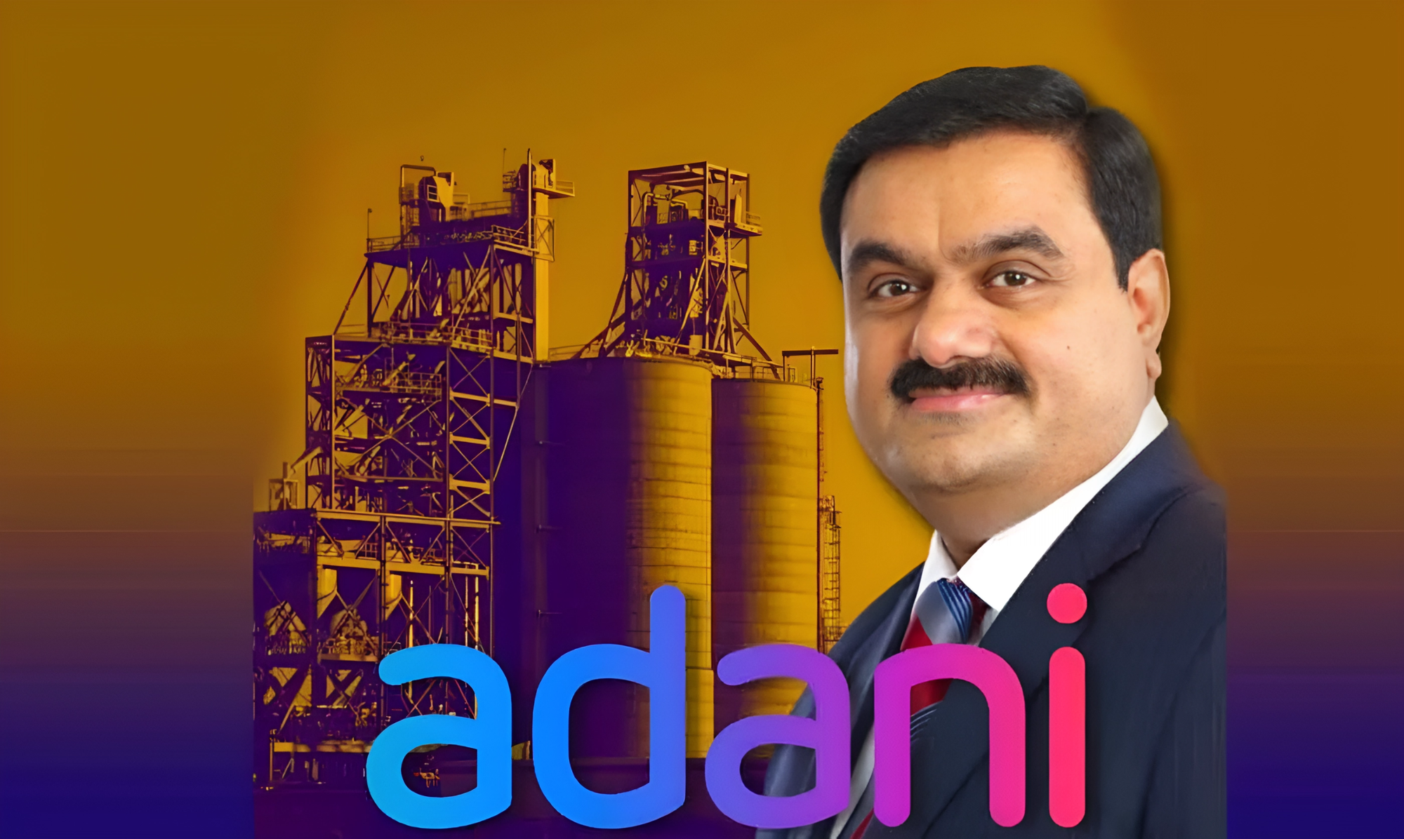 A person with a mustache and a mustache and a factory  Description automatically generated
