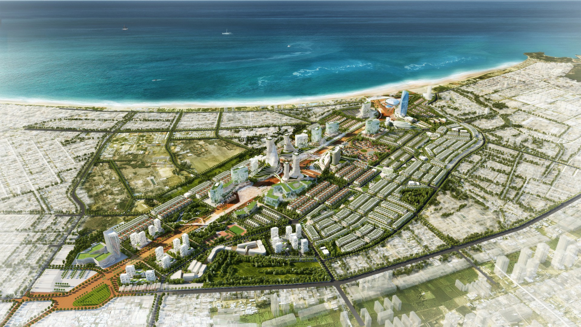 Tập đoàn Phúc Sơn làm ăn ra sao trước khi Chủ tịch Hậu “Pháo” bị bắt?- Ảnh 1. Aerial view of a city by the ocean Description automatically generated