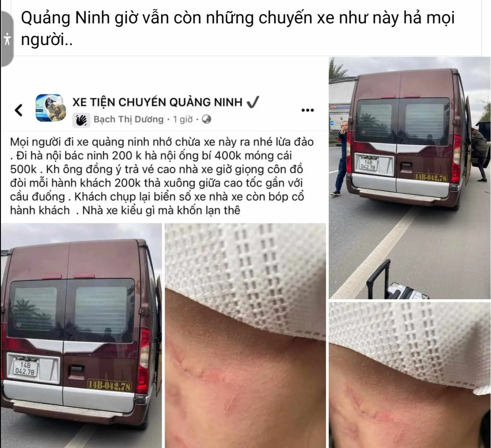 Vụ kh&aacute;ch tố bị t&agrave;i xế b&oacute;p cổ khi đ&ograve;i xuống xe: Chủ xe n&oacute;i g&igrave;?- Ảnh 1.