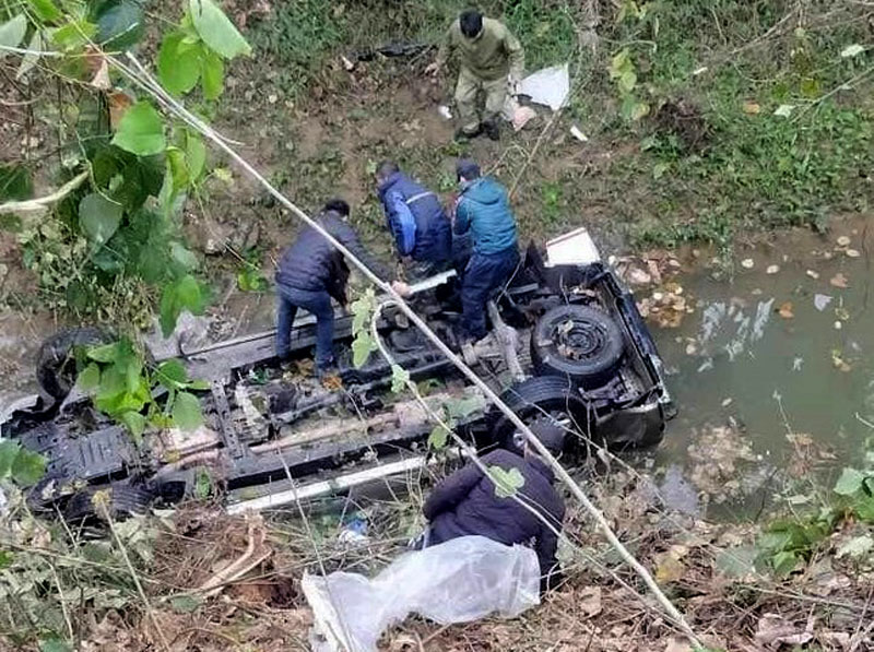 Chiếc xe tại hiện trường vụ tai nạn.