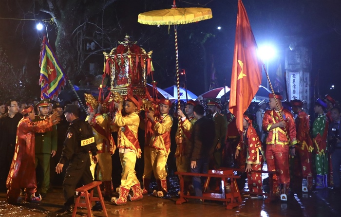 Lễ hội Khai Ấn Đền Trần (phường Lộc Vượng, TP. Nam Định) luôn chú trọng công tác tuyên truyền, thực hiện nếp sống văn minh trong lễ hội