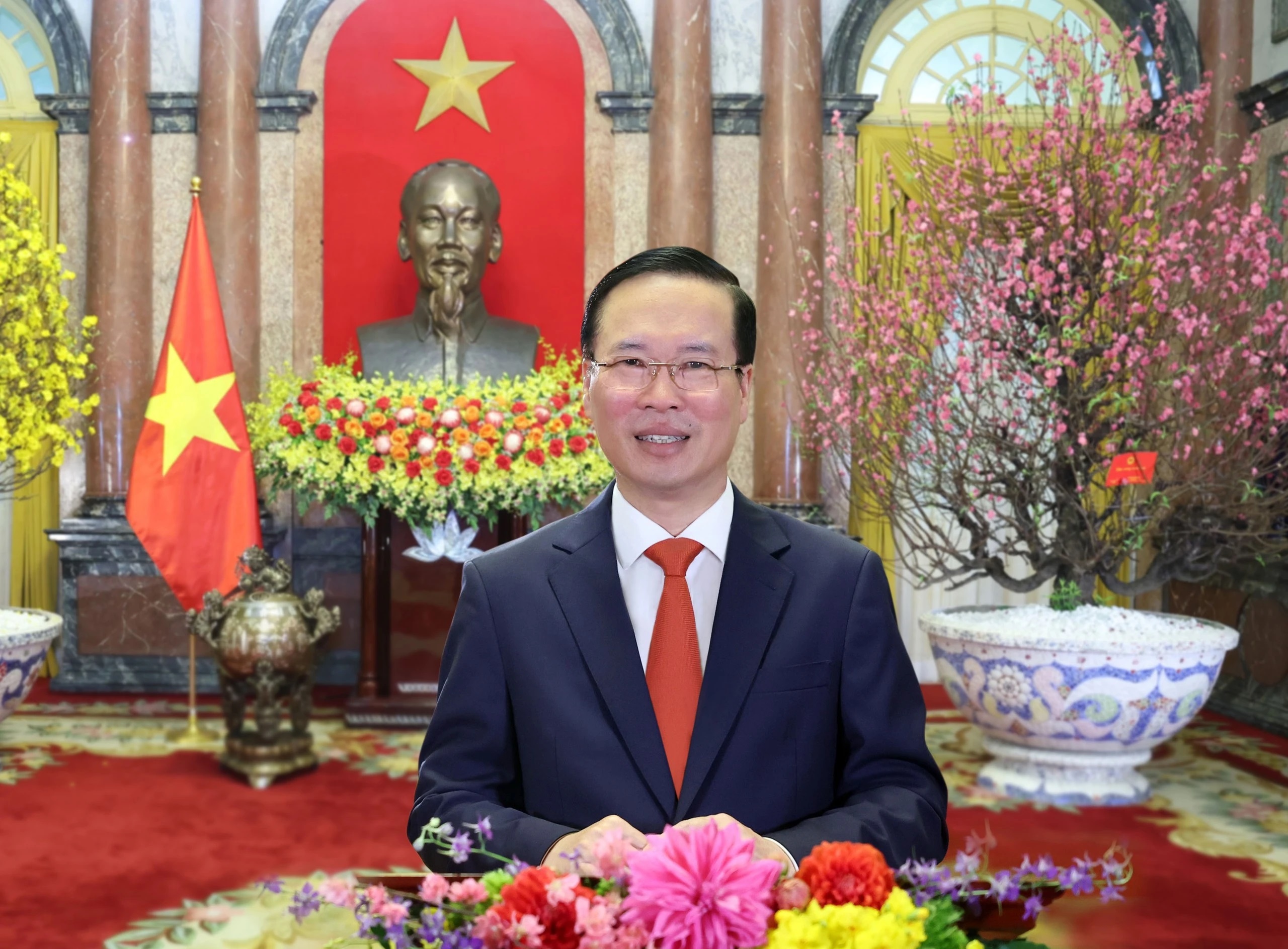 Chủ tịch nước V&otilde; Văn Thưởng ch&uacute;c tết Nguy&ecirc;n đ&aacute;n Gi&aacute;p th&igrave;n 2024- Ảnh 1.