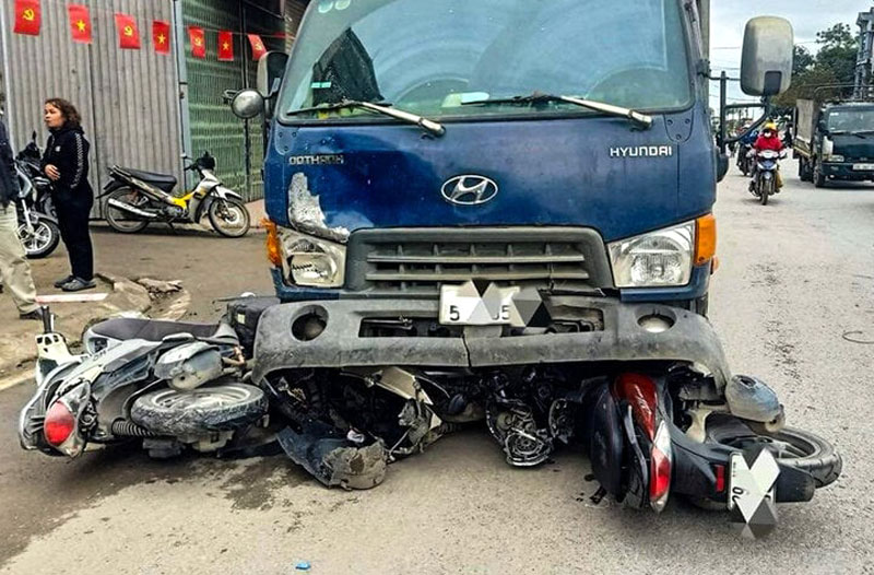 Hiện trường vụ tai nạn.