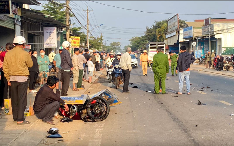 Hiện trường vụ tai nạn.