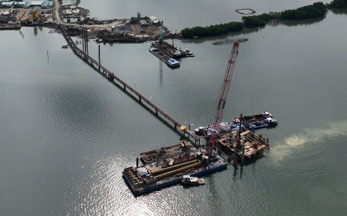 Điều chỉnh quy hoạch chung đô thị mới Nhơn Trạch tại vị trí cầu Phước An- Ảnh 3. Cầu Phước An nối giữa Đồng Nai và Bà Rịa - Vũng Tàu dần lộ diện