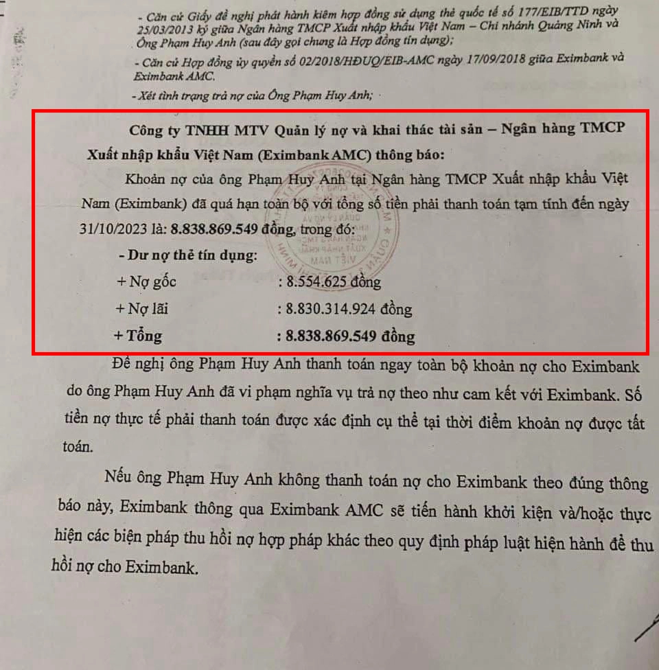 Eximbank lên tiếng vụ khách hàng nợ hơn 8,5 triệu, cộng lãi thành gần 9 tỷ- Ảnh 2. Eximbank lên tiếng vụ khách hàng nợ hơn 8,5 triệu, cộng lãi thành gần 9 tỷ- Ảnh 2.