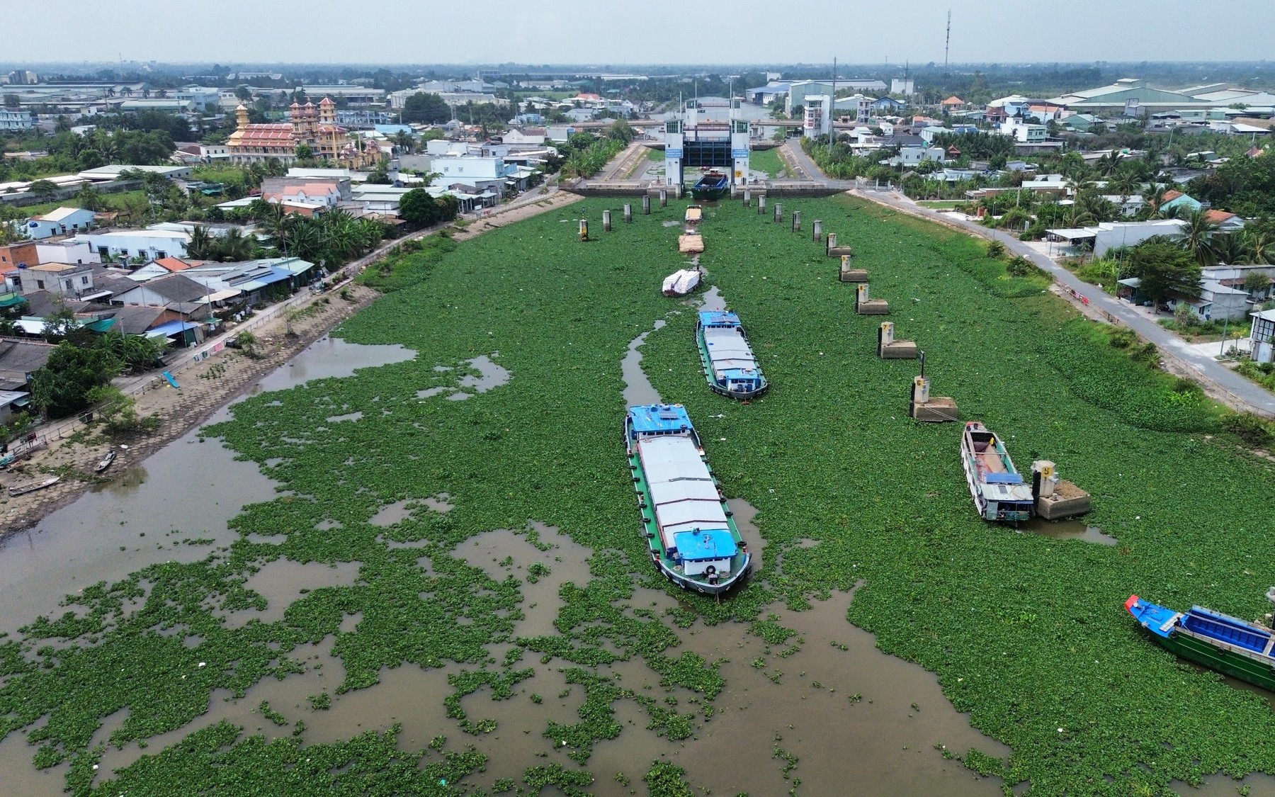 Trong m&ugrave;a hạn mặn, &acirc;u t&agrave;u Rạch Chanh đ&oacute;ng, mở như thế n&agrave;o?