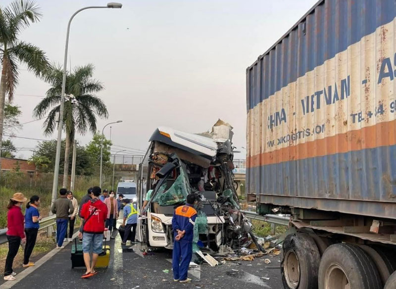 Hiện trường vụ tai nạn.