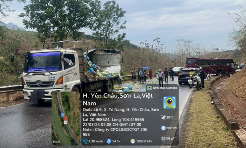 Hiện trường vụ tai nạn.